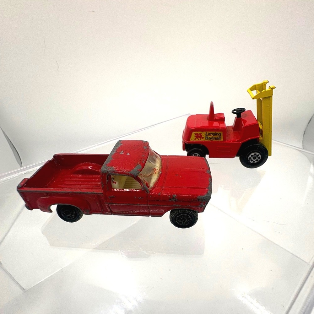 Matchbox Lesney Lot 1972 Fork Lift No 15 Ford Pick-Up No 6 Red Made England
